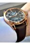 Men's Rose Brown Leather Strap Numeral-Free Detail Dial 5 Atm Analog Watch - 3