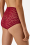 Burgundy Easy Lace Floral High Waist Slip Panties - 2