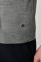 Men's Gray Zippered Wool Striped Knitwear Sweater A32Y5094 - 3
