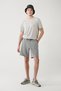 Men's Gray Soft Touch Side Pocket Patchwork Regular Fit Shorts A41Y3600