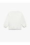 Raised Long Sleeve Crew Neck Bow Sweatshirt - 6