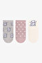 Gray Rose Little Puppy Cotton 3 Pairs of Booties Socks