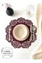 Burgundy Suede Fabric Round Placemat American Service Set of 8 35X35Cm
