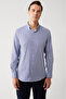 Men's Navy Blue Striped Non-Wrinkle Travel Shirt A32Y2095 - 6