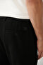 Men's Black Elastic Waist and Lace-Up Bi-Stretch Relaxed Fit Pants A41Y3232 - 7