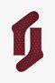Berry Polka Dot Patterned Cotton 5 Pairs of Socks - 5
