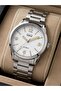 Men's Silver Metal Cord White Dial 5 Bar Wristwatch with 2 Year Warranty