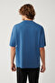 Men's Indigo 100% Cotton Crew Neck Printed Oversize Fit T-Shirt A41Y1038 - 4