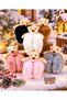 Baby Pink Color Foldable Furry Plush Headphones with Polar Teddy Bear Figure - 2