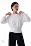 Off-White Boat Neck Waist Detail Modal Top - 2