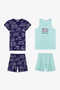 Boy's Mint Green Adventure Await Short Sleeve 2-Piece Pajama Set - 5