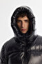 Men's Black Hooded 100% Goose down Water Repellent Windproof -20 Degree Resistant Shiny Comfort F - 2