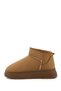 Women's Tan Suede Thick-Soled Fur Boots - 6