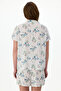 Off-White Petal Mist Floral Short Sleeve Shirt Shorts Pajama Set - 2
