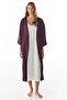 Burgundy Aurora Satin Floral 3/4 Sleeve Dressing Gown - 3