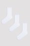 Basic Rib White 3-Piece Socks