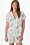 Off-White Petal Mist Floral Short Sleeve Shirt Shorts Pajama Set