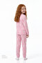 Girl's Pink Love&Peace Cotton Long Sleeve 2-Piece Pajama Set - 5