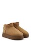 Women's Tan Suede Thick-Soled Fur Boots - 5