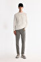 Men's Ecru High Crew Neck Rayon Non-Pilling Regular Fit Knitwear Sweater A42Y5001 - 6