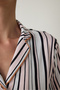 Aging Collagen Striped Shirt Collar Short Sleeve Pajama Set - 4