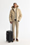 Men's Beige Hooded 100% Goose down Water Repellent Windproof Comfort Fit Puffer Jacket A42Y6010 - 8