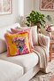 Jungle Royalty – Leopard with Flower Crown Fringed Velvet Throw Pillow Cover - 43X43Cm - 2