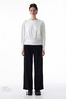 Off-White Boat Neck Waist Detail Modal Top - 5