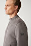Men's Anthracite Stand Collar Suede Textured Seasonal Comfort Fit Coat B006002 - 2