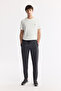Men's Anthracite Elastic Waist Lace-Up Pleated Relaxed Fit Trousers A51Y3252