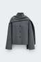 Gray Tuana Short Cashmere Jacket with Scarf - 4