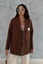 Brown Hook Detail Design Blazer Jacket - 4