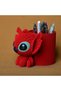 3D Printed Knitted Pen Holder - Cute Character Desk Pen Organizer - Red Bzeldr05 - 3