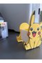 3D Printed Cute Electric Mouse Figurine Pen Holder - Yellow Desktop Organizer - 3