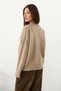 Nanna Women's Oversize Fit Loose Fit Round Neck Recycle Knitwear Beige Sweater - 5