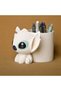 3D Printed Knitted Pen Holder - Desktop Pen Organizer with Cute Characters - White - 6
