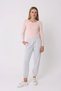 Defy's Women's Fleece Lined 3 Yarn Regular Fit Grey Jogger Sweatpants with Elastic Waist and Cuffs - 2