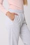 Defy's Women's Fleece Lined 3 Yarn Regular Fit Grey Jogger Sweatpants with Elastic Waist and Cuffs - 7