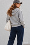 Joyce Gray Hooded and Zippered Appliqued Fleece-Lined Standard Fit Women's Sweatshirt - 3