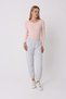 Defy's Women's Fleece Lined 3 Yarn Regular Fit Grey Jogger Sweatpants with Elastic Waist and Cuffs - 4