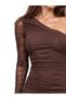 Vs-1088 Kesia Brown One Shoulder One Sleeve Draped Slit Maxi Dress - 4