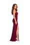 Vs-1028 Phil Burgundy Cross-Back Tie Strap Slit Maxi Dress - 3