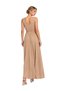 Vs-F008 Bloom Beige V-Neck Waist Cut Out Detailed Flared Maxi Dress - 2