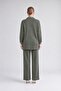 Stone Embellished Sleeves Cashmere Double Suit Khaki - 3