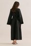 Linen Wide Belt Dress Black - 6