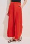 Linen Blend Wide Pleated Pants Red - 5