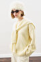 Square Neck Tie-Up Knitwear Scarf Yellow - 3