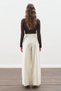 Wide Pleated Gabardine Pants Ecru - 5