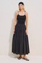 Pleated Wide Skirt Black