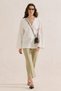 Poplin Wide Sleeves V-Neck Shirt Ecru